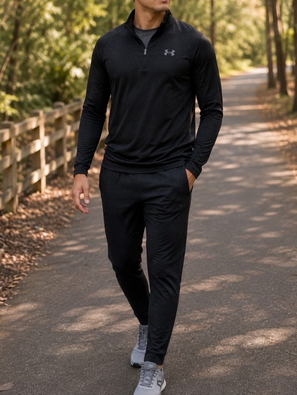 Under Armour Men’s Black 1/4 Zip Performance Pullover Long Sleeve Athletic Top